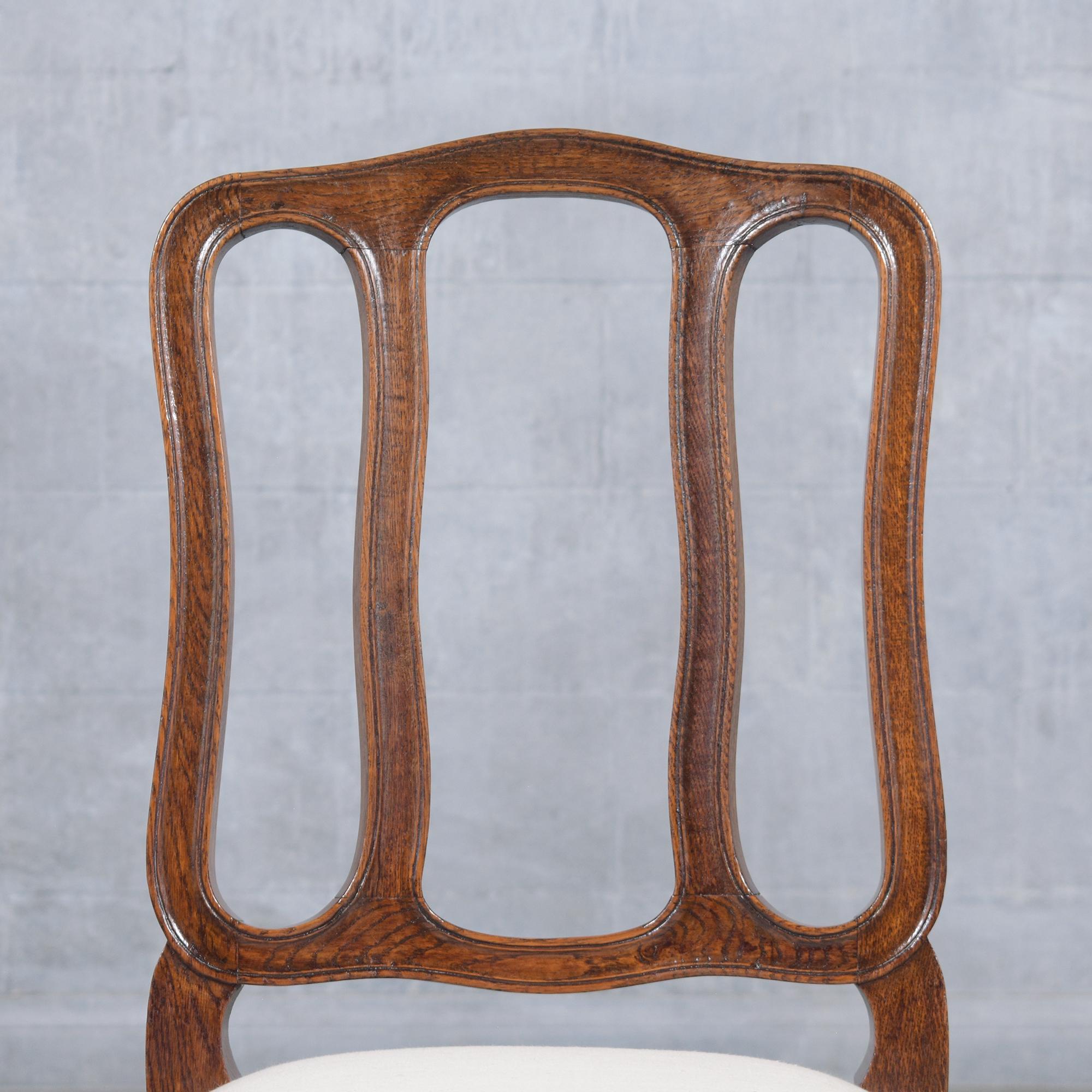 Début du 20ème siècle Ensemble français ancien de six chaises de salle à manger : Elegance Timeless restaurée en vente