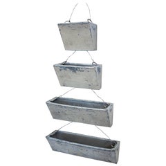 Set of Antique French Graduating Zinc Planters