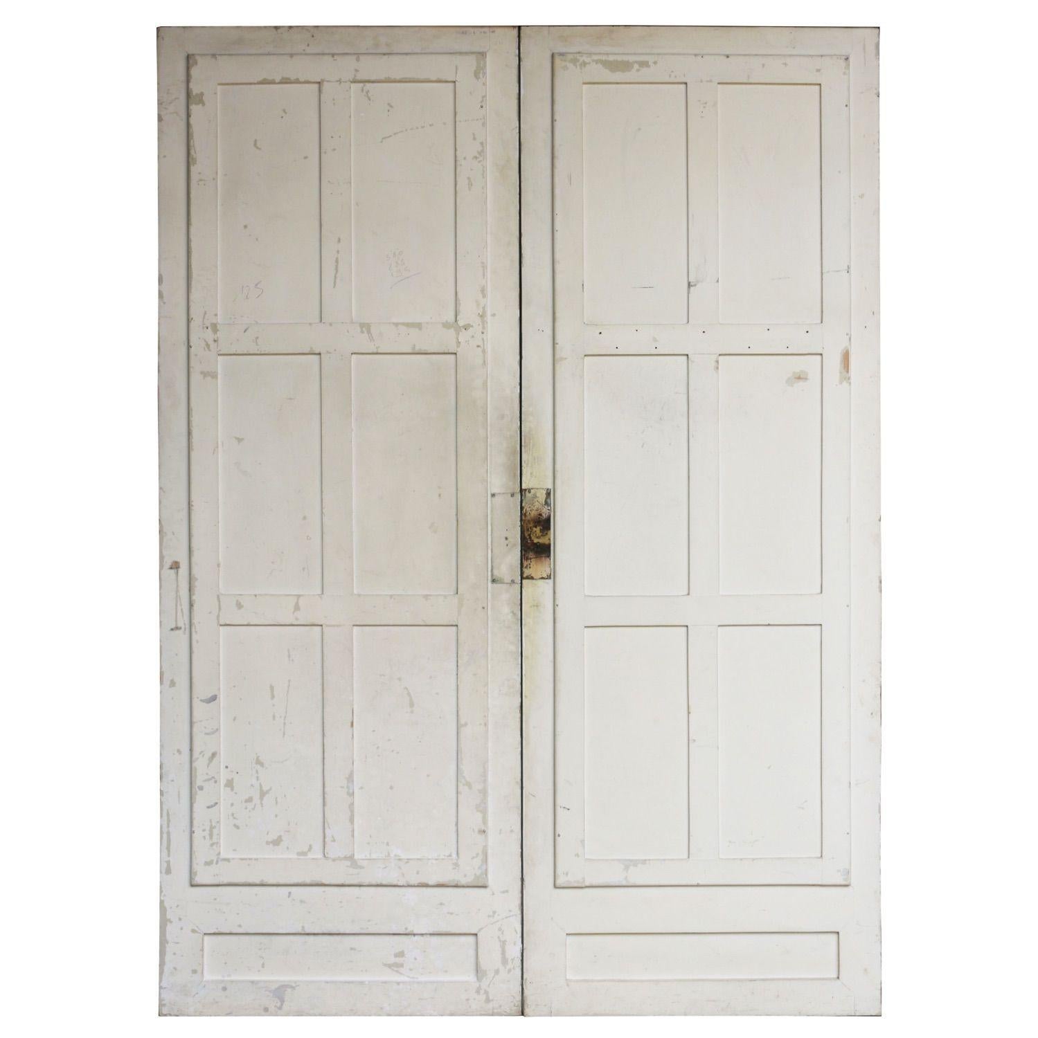 Hand-Crafted Set of Antique French Mirrored Double Doors For Sale