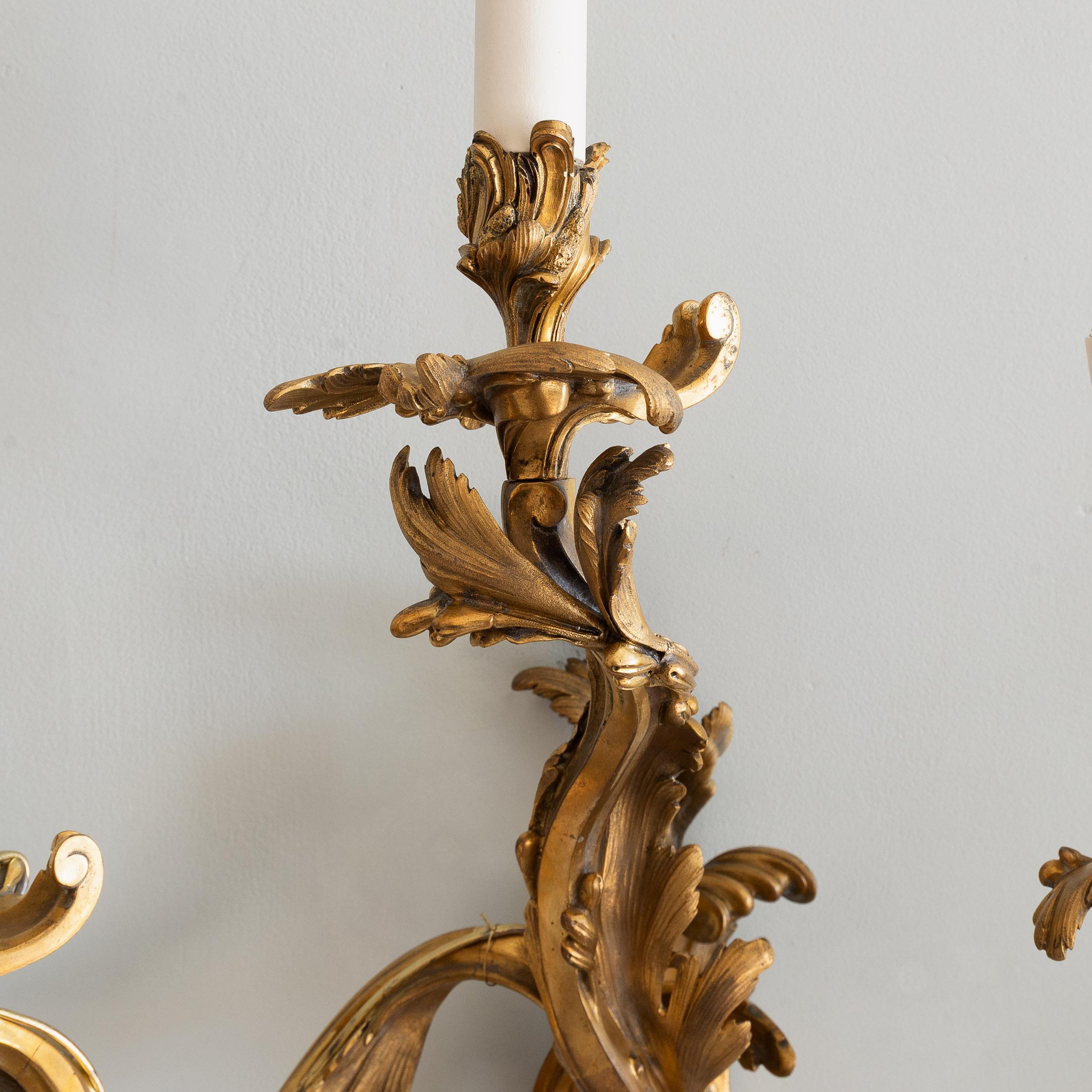 XIXe siècle Ensemble d'appliques antiques French Rococo en vente