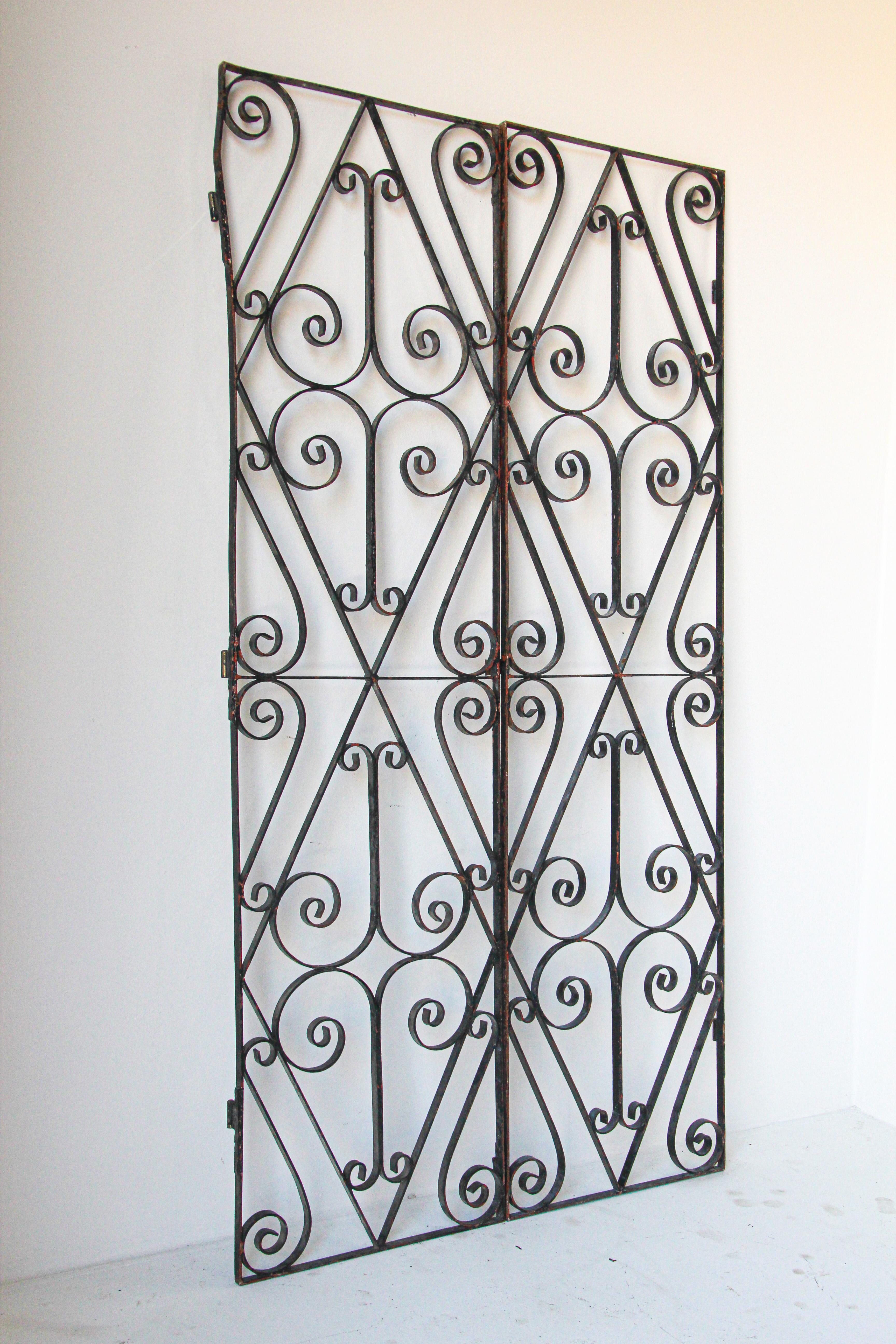 Set of Antique French Wrought Iron Garden Doors at 1stDibs antique wrought iron doors for sale