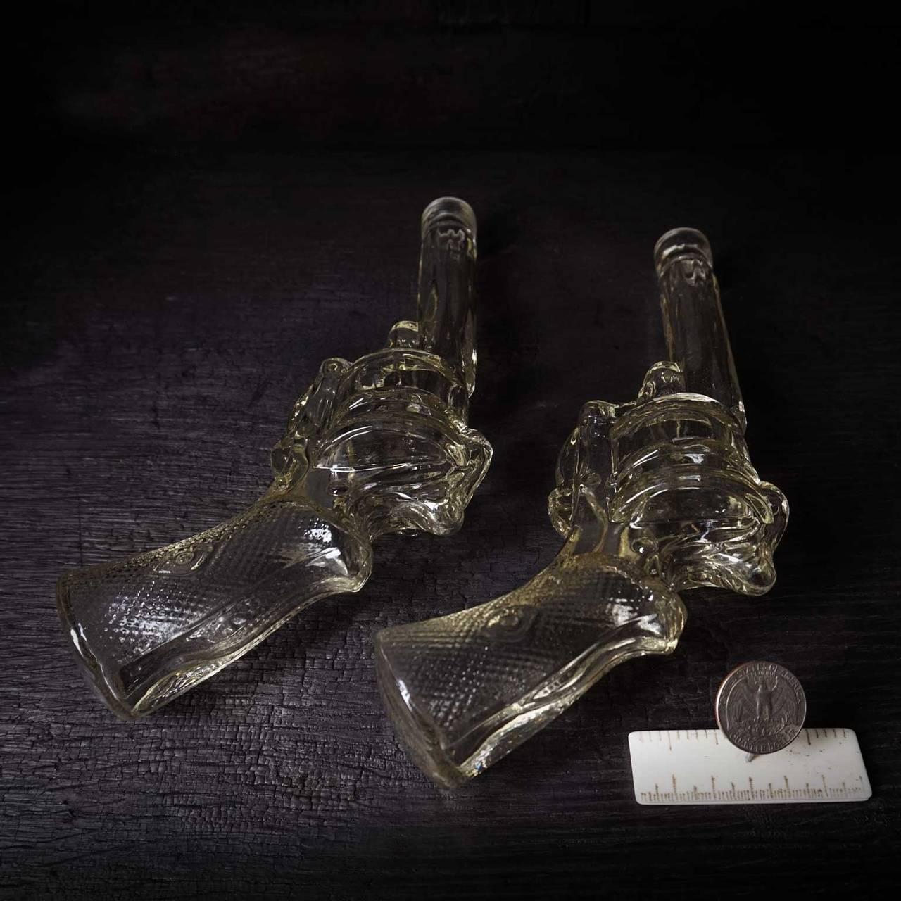 German Set of Early 20th Century Glass Revolver Candy Bottles