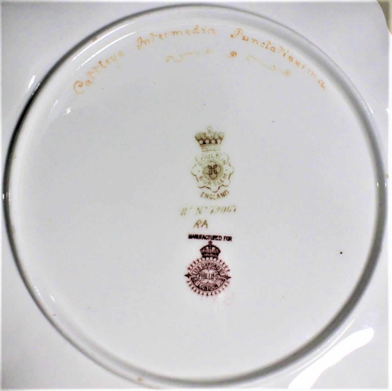 Set antiker handbemalter D. Dewsberry Iris-Schrankteller für Doulton Burslem im Angebot 3