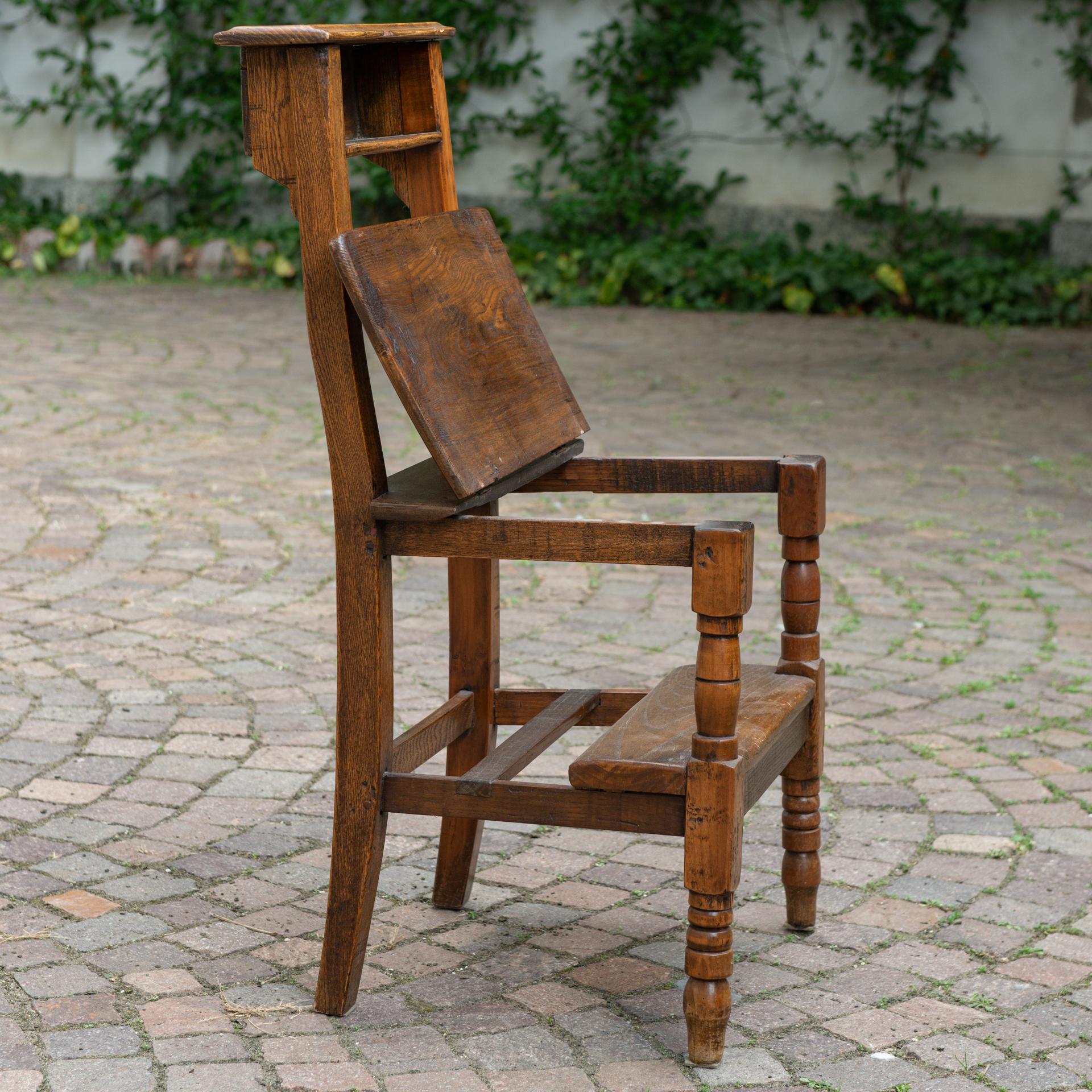 Fruitwood Set of Antique Kneeling Chairs from Italy For Sale