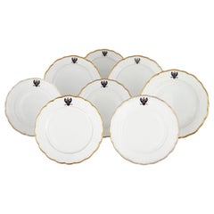 Set of Antique Kornilov Porcelain Imperial Russian Navy Plates