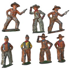 Sold-Set of Vintage Lead Toy Cowboys, circa 1950