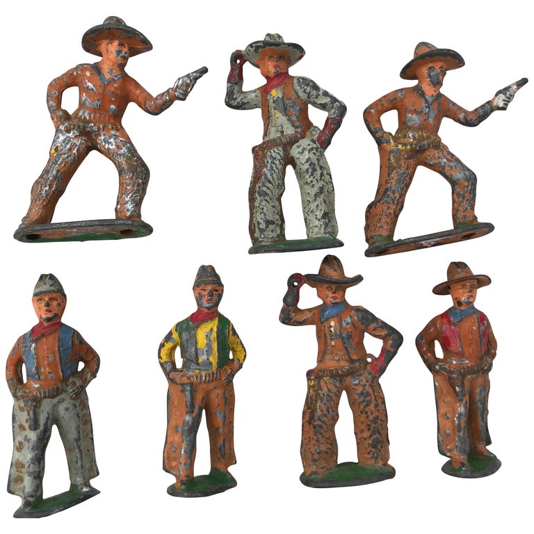 SoldSet of Antique Lead Toy Cowboys, circa 1950 at 1stDibs