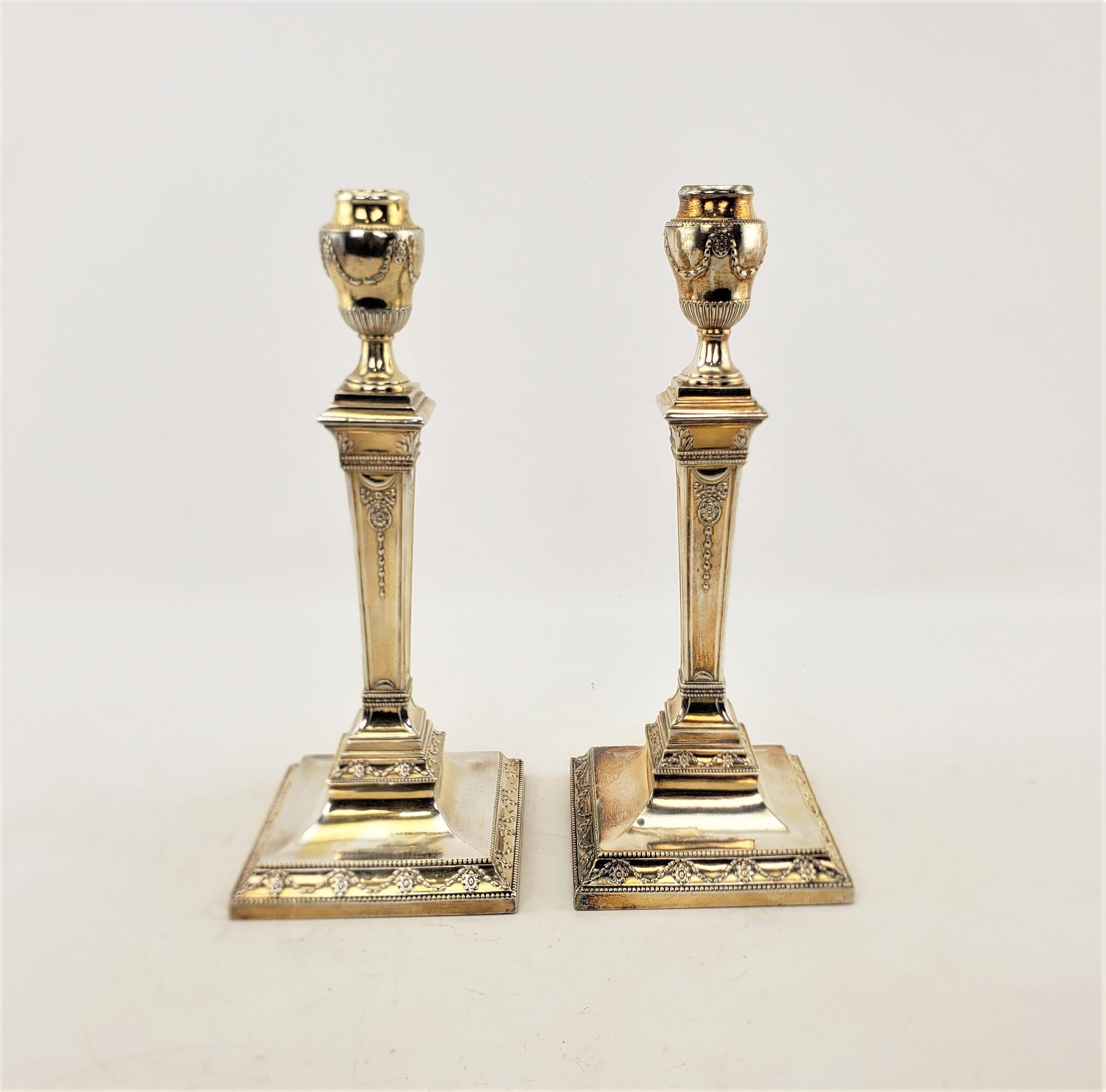 Set of Antique Mappin & Webb Silver Plated & Gilt Washed Convertible Candelabras For Sale 5