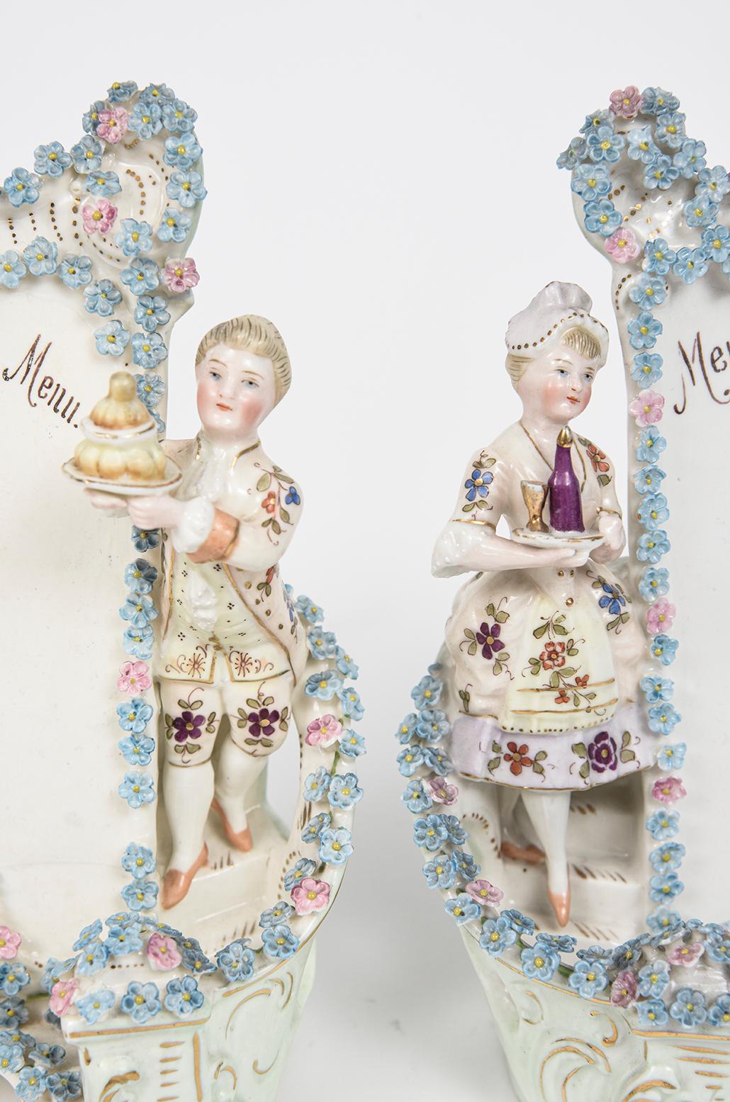 Satz antiker Menüständer (Deutsch) im Angebot