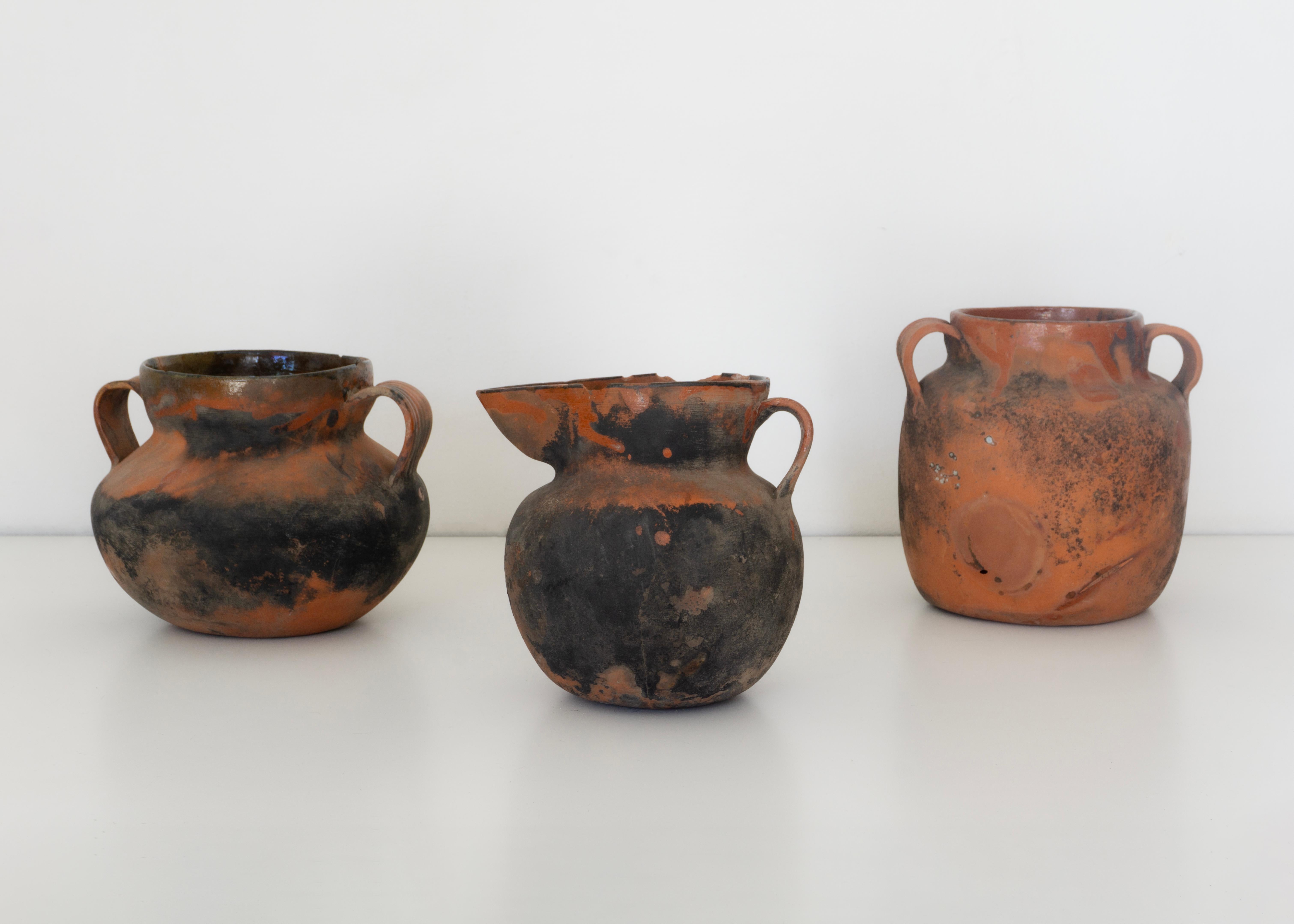 Mexican Set of antique mexican kitchen pots. Morena's. XX Century. Herencias Collection For Sale