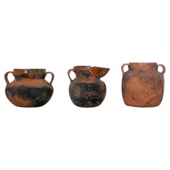 Set of antique mexican kitchen pots. Morena's. XX Century. Herencias Collection