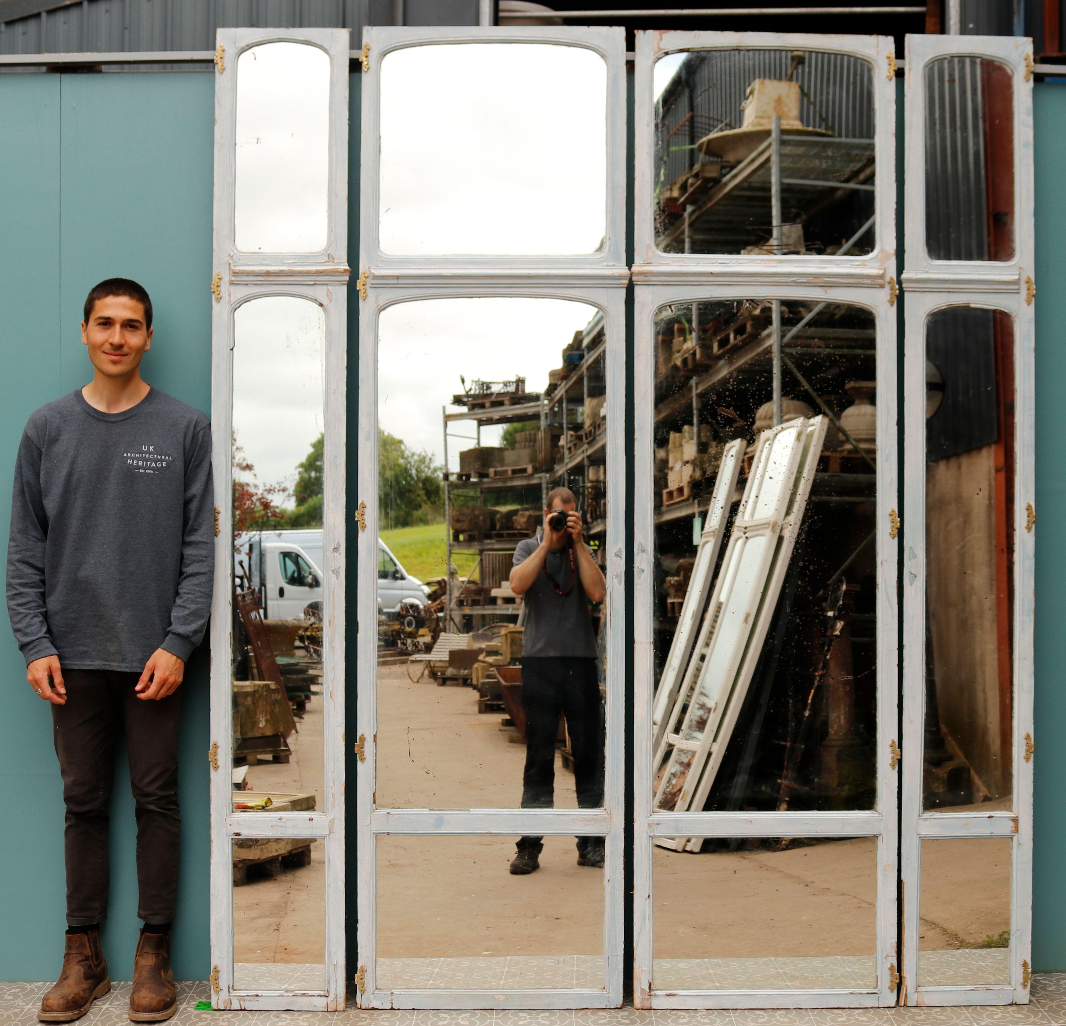 Set of Antique Mirrored Doors In Good Condition For Sale In Wormelow, Herefordshire