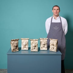 Set of Antique Oak Lion Corbels