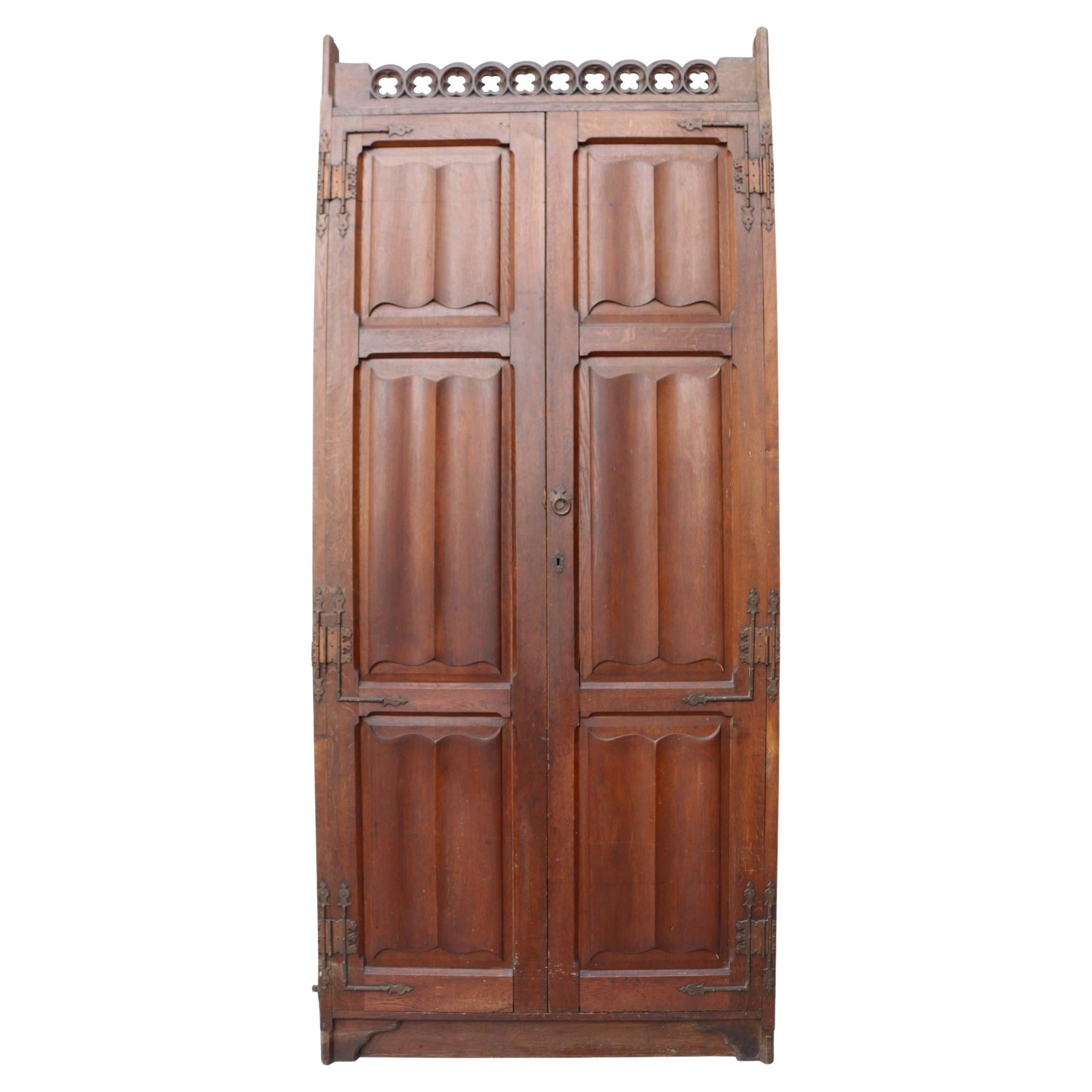 Set of Antique Oak Panelled Doors with Frame