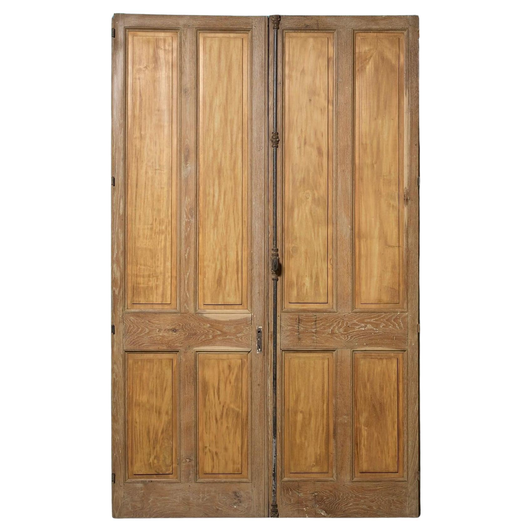 Set of Antique Oak Room Dividing Double Doors