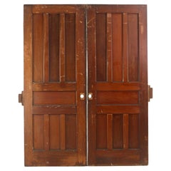 Set of Antique Pine Pocket Doors 7-Panels Each 83.875" x 64" Total