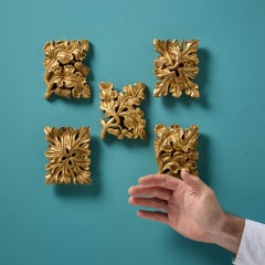 Set of Antique Scottish Carved Gilt Wood Embellishments