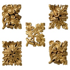 Set of Antique Scottish Carved Gilt Wood Embellishments