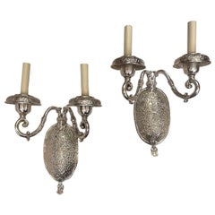 Set di lampade da sole placcate in argento antico, vendute a coppia