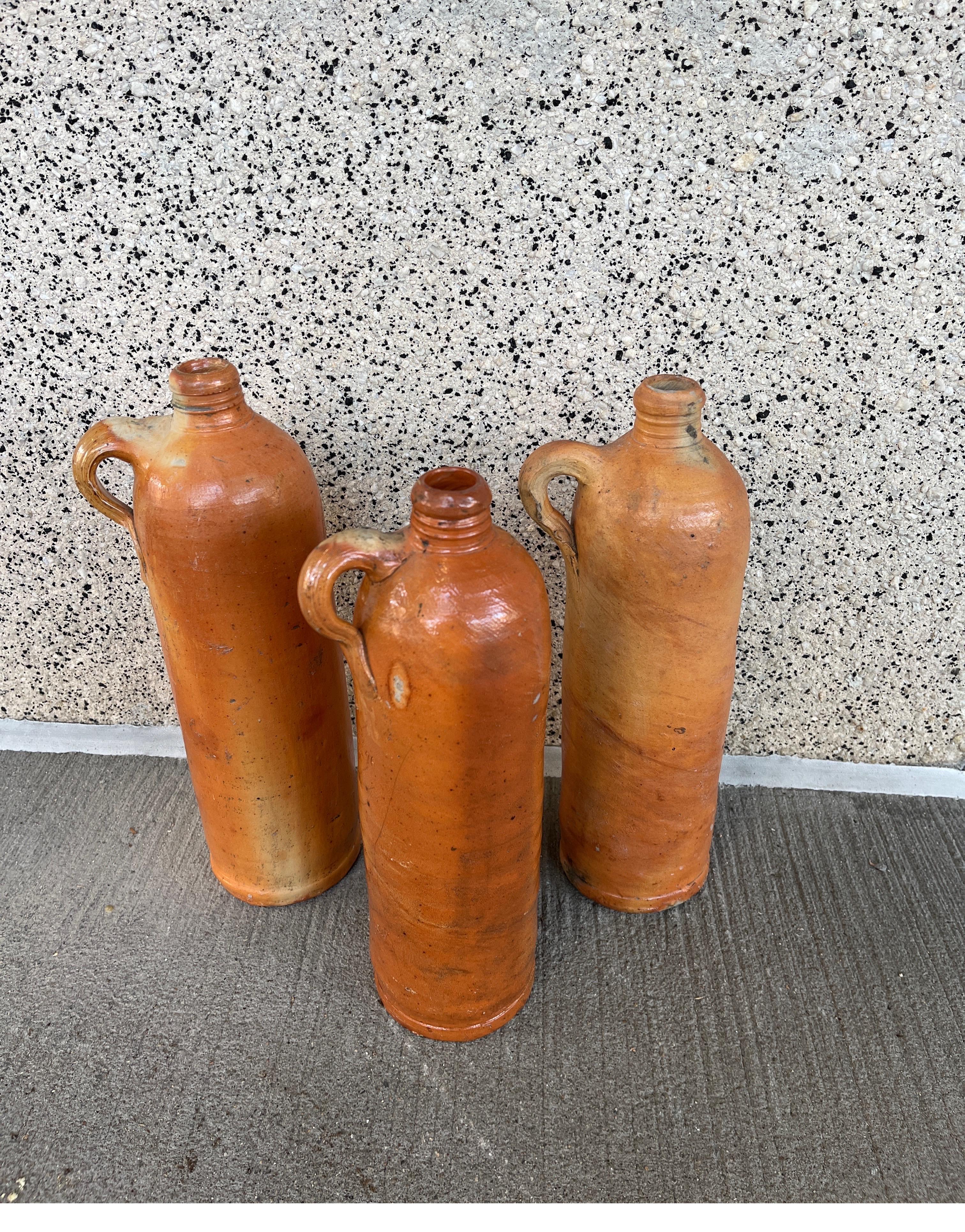 19th Century Set of Antique Stoneware Gin Bottles For Sale