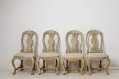 Set of Antique Swedish 18th Century Period Rococo Chairs with New Upholstery