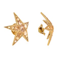 Set of antique topaz star pins