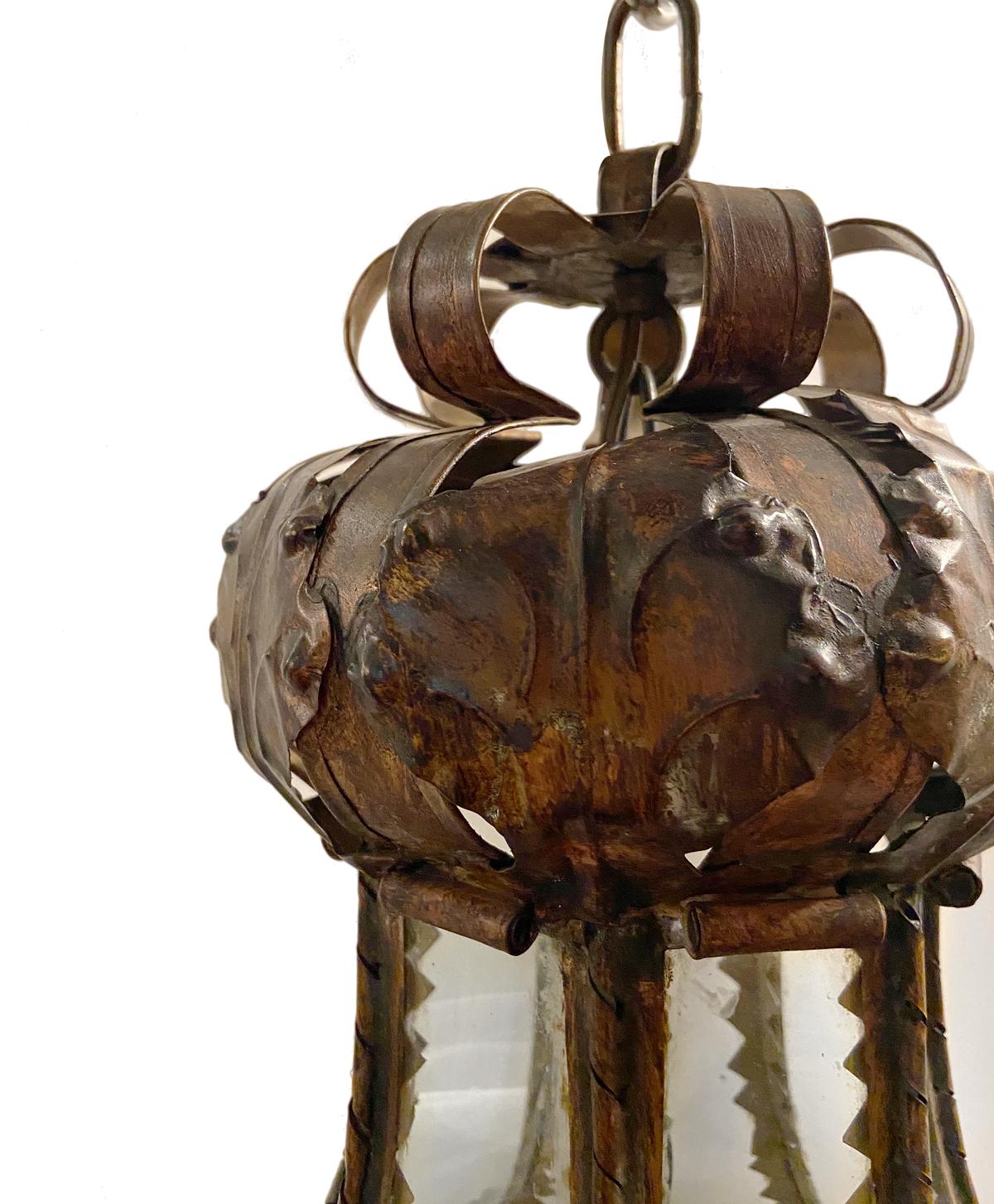Set of Antique Venetian Lanterns with Glass Insets, Sold Individually In Good Condition For Sale In New York, NY