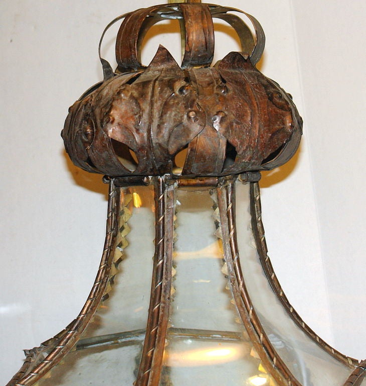 Bronze Set of Antique Venetian Lanterns with Glass Insets, Sold Individually For Sale