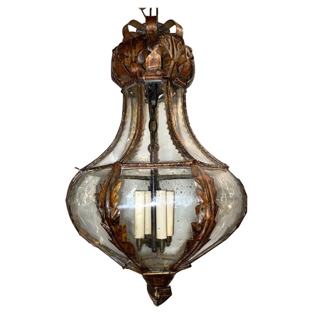 Set of Antique Venetian Lanterns with Glass Insets, Sold Individually For Sale