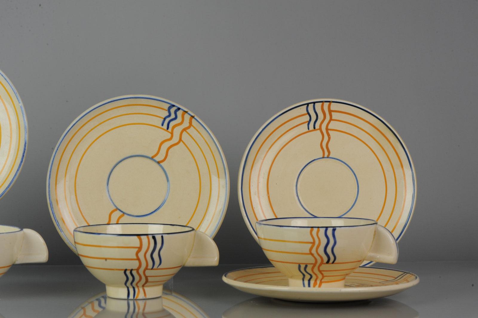 Set of Antique / Vintage Art Deco Ceramic Tea Cup Vases, 1920-1930, Schramberg In Good Condition In Amsterdam, Noord Holland