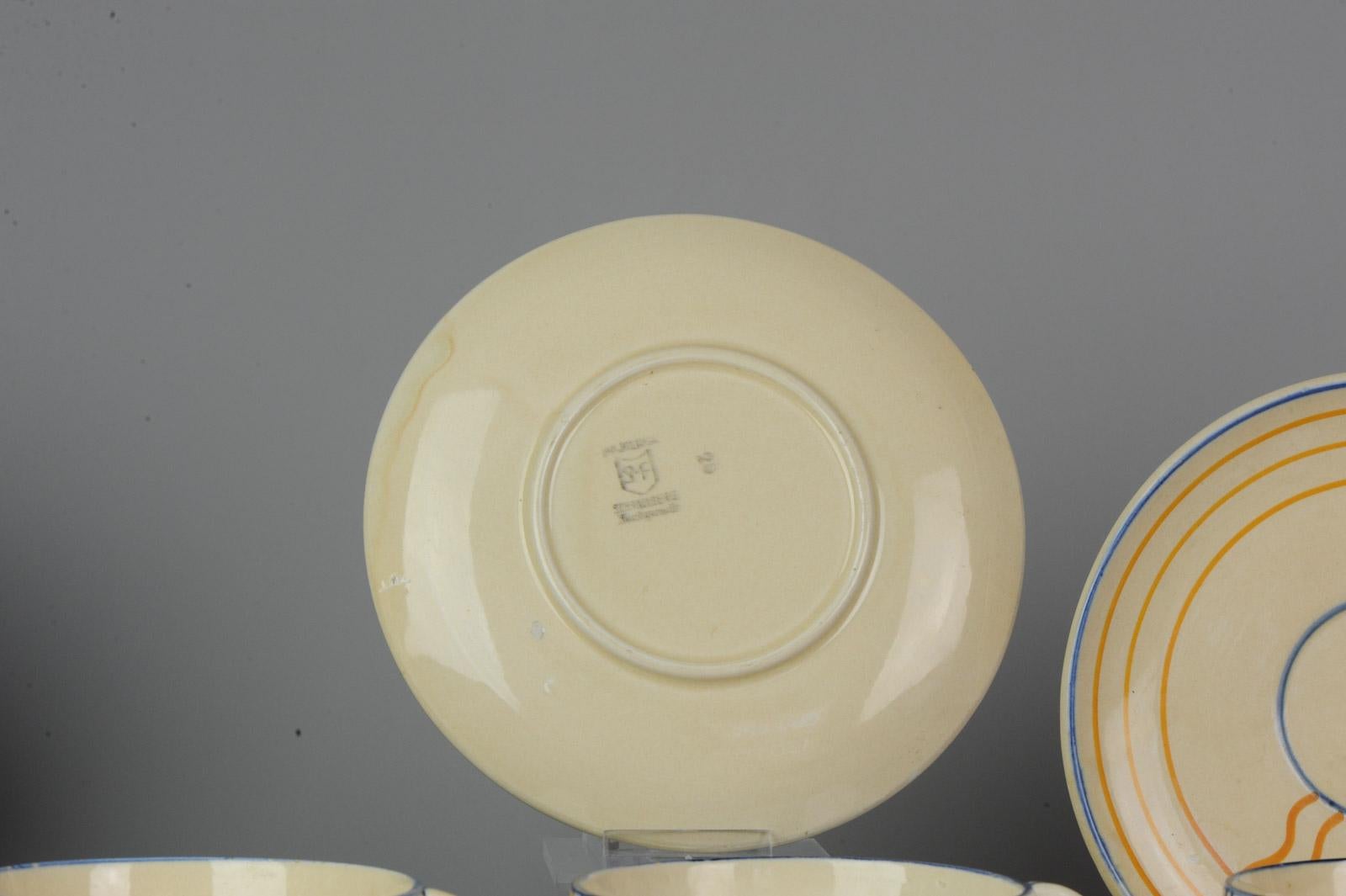 Earthenware Set of Antique / Vintage Art Deco Ceramic Tea Cup Vases, 1920-1930, Schramberg