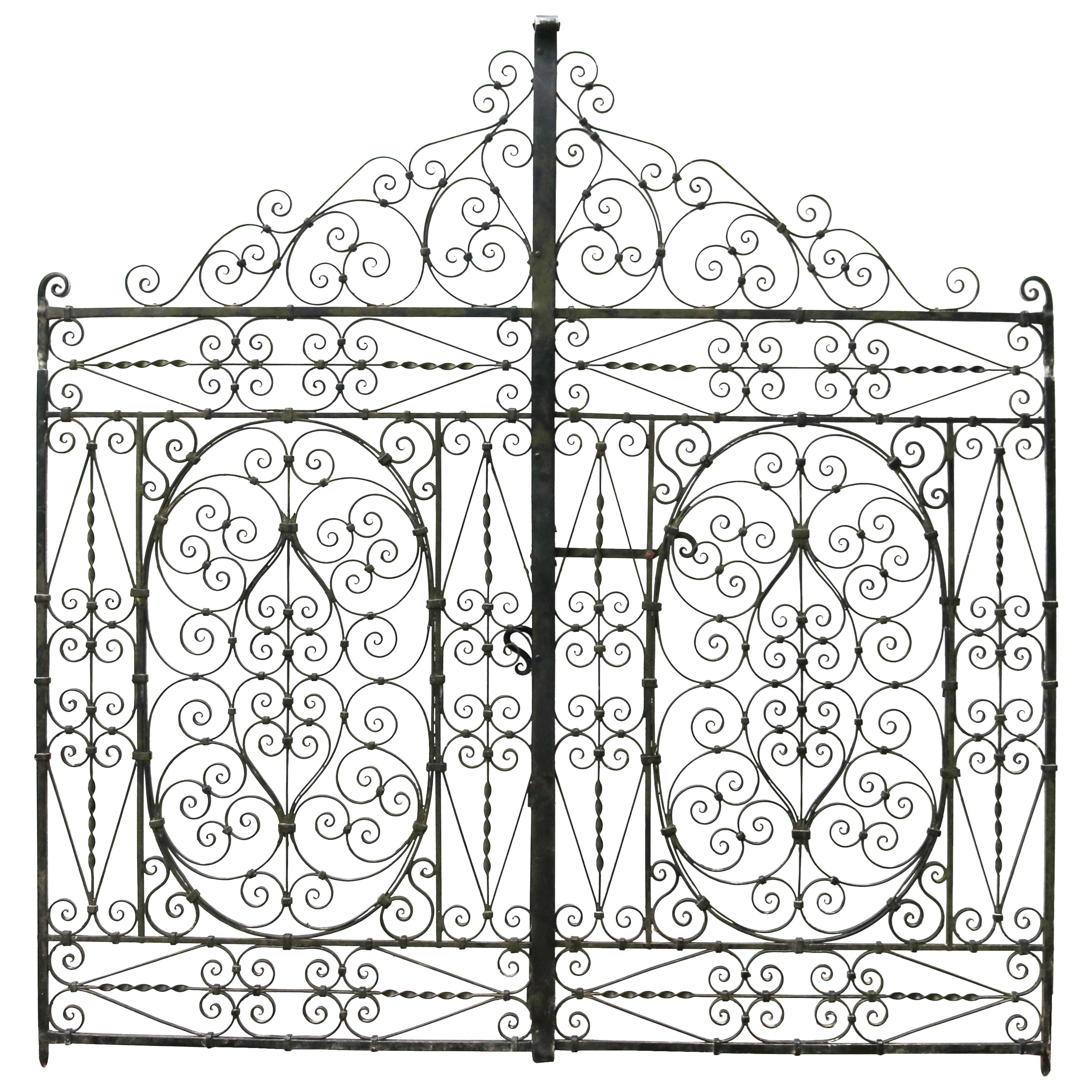 Set of Antique Wrought Iron Garden Gates For Sale at 1stdibs