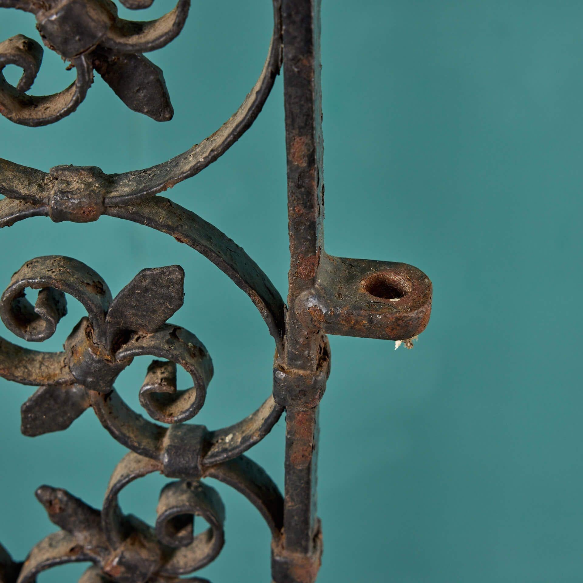 Set of Antique Wrought Iron Pedestrian Gates In Fair Condition For Sale In Wormelow, Herefordshire