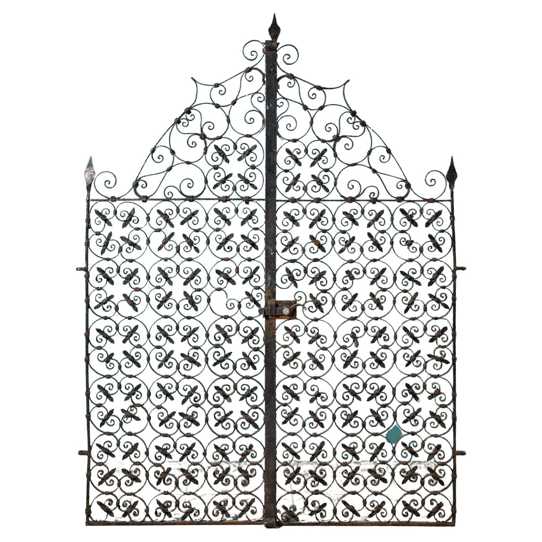 Set of Victorian Wrought Iron Scroll Pedestrian Gates For Sale at 1stDibs