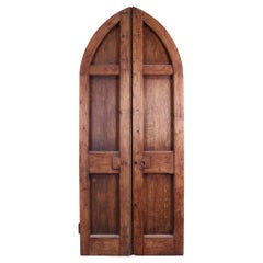Antique Set of Arched Oak Double Doors