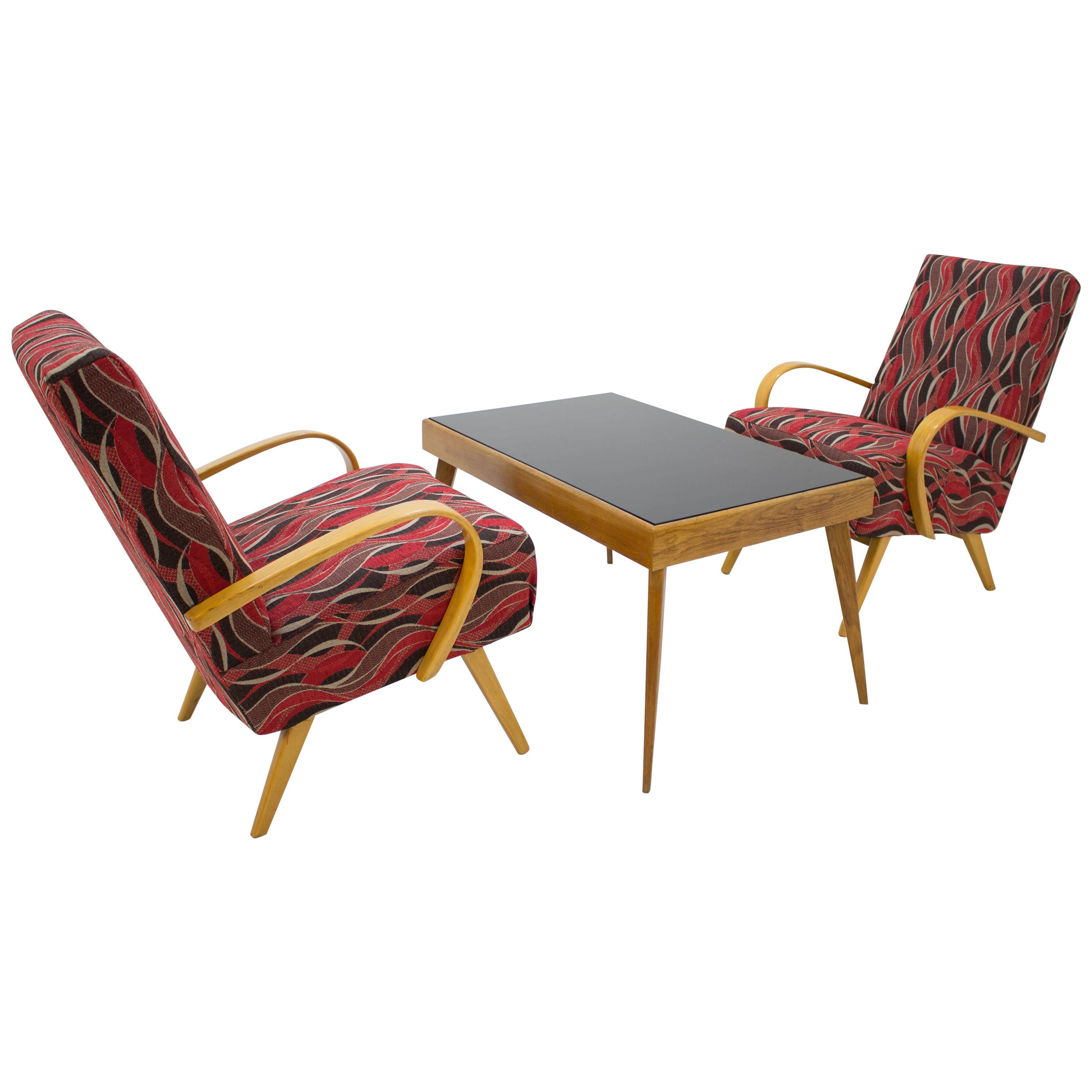 Set of Armchairs and Coffee Table by Jaroslav Smidek, 1960s
