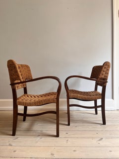 Sessel-Set von Erich Dieckmann aus Buche und Seil, 1930er Jahre