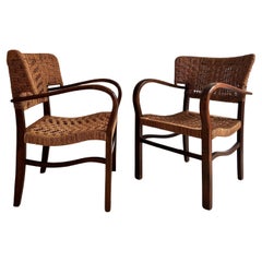 Ensemble de fauteuils en hêtre et corde par Erich Dieckmann, années 1930
