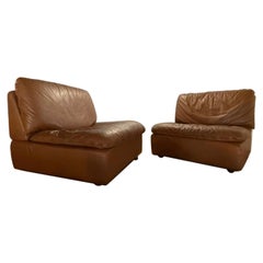 Sessel-Set aus Leder von Ligne Roset, 1980er Jahre