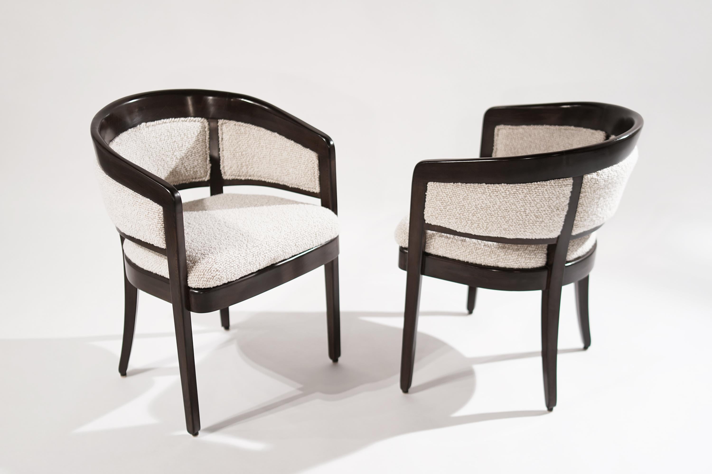 Mid-Century Modern Set of Armchairs in Wool Bouclé by Edward Wormley