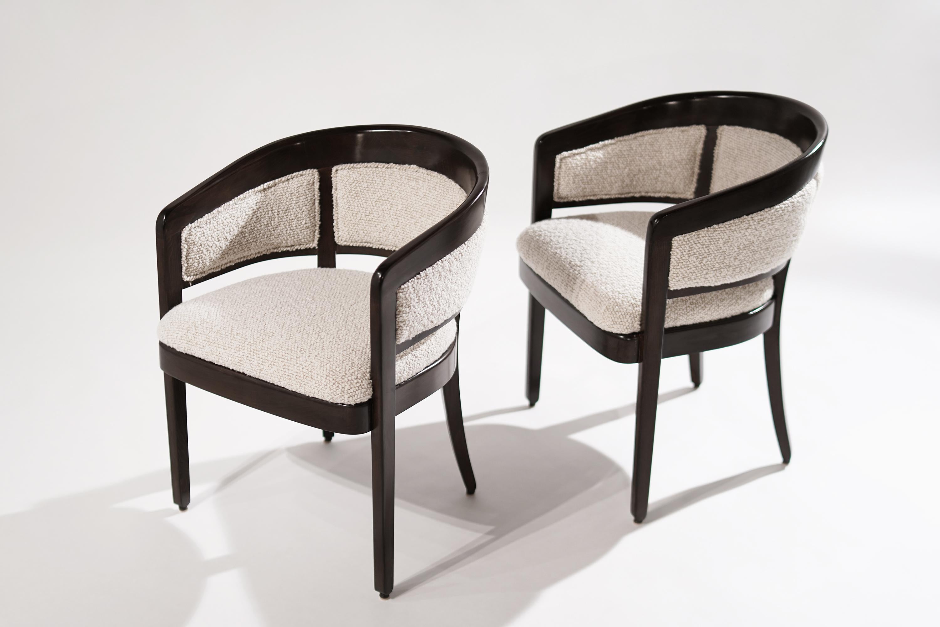 American Set of Armchairs in Wool Bouclé by Edward Wormley