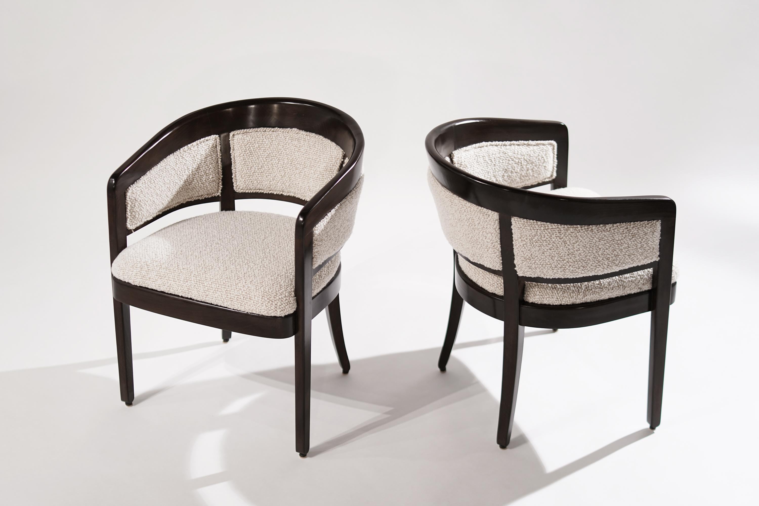 20th Century Set of Armchairs in Wool Bouclé by Edward Wormley