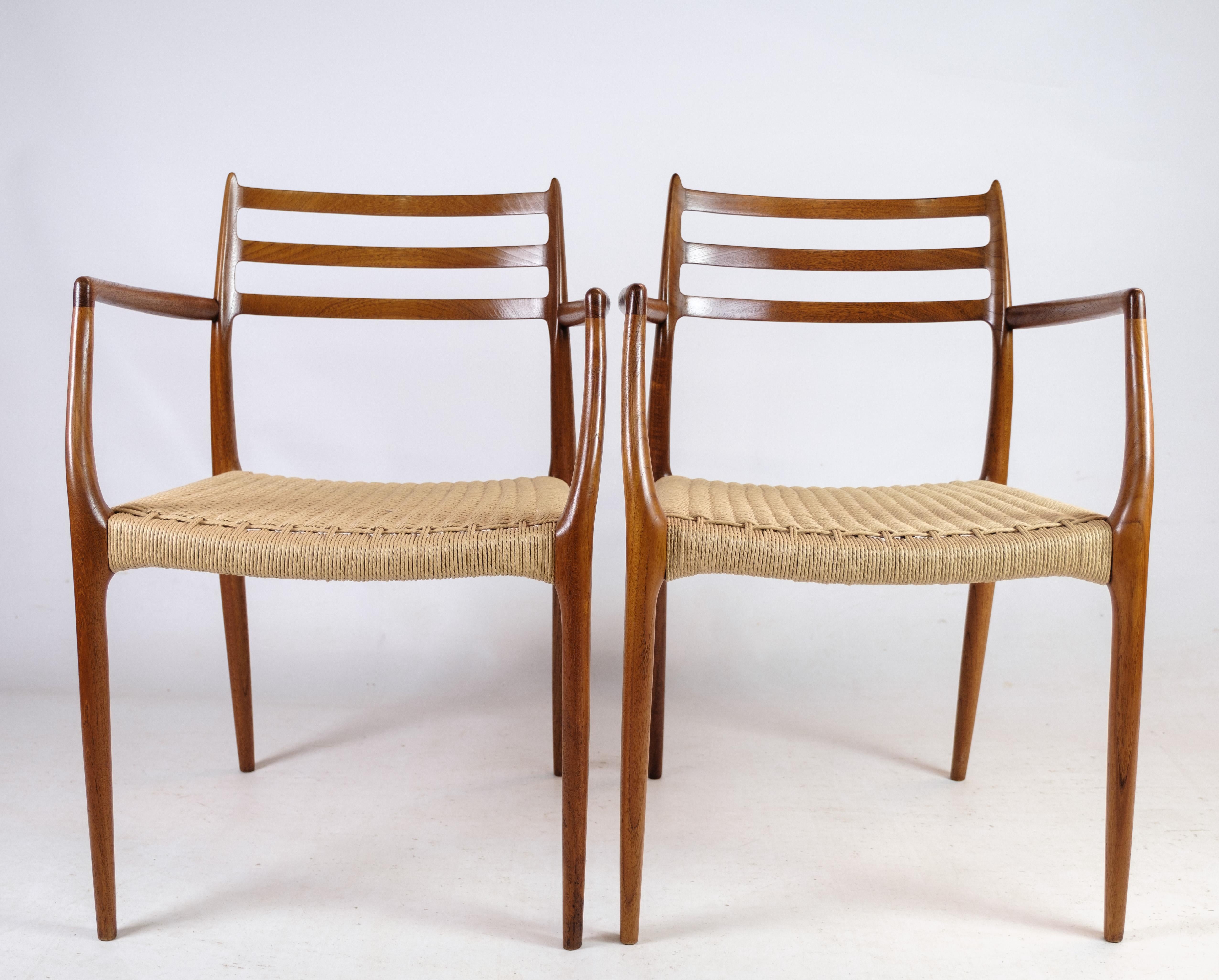 Mid-Century Modern Set of Armchairs, Model No 62 Made In Teak By Niels O. Møller From 1962s For Sale