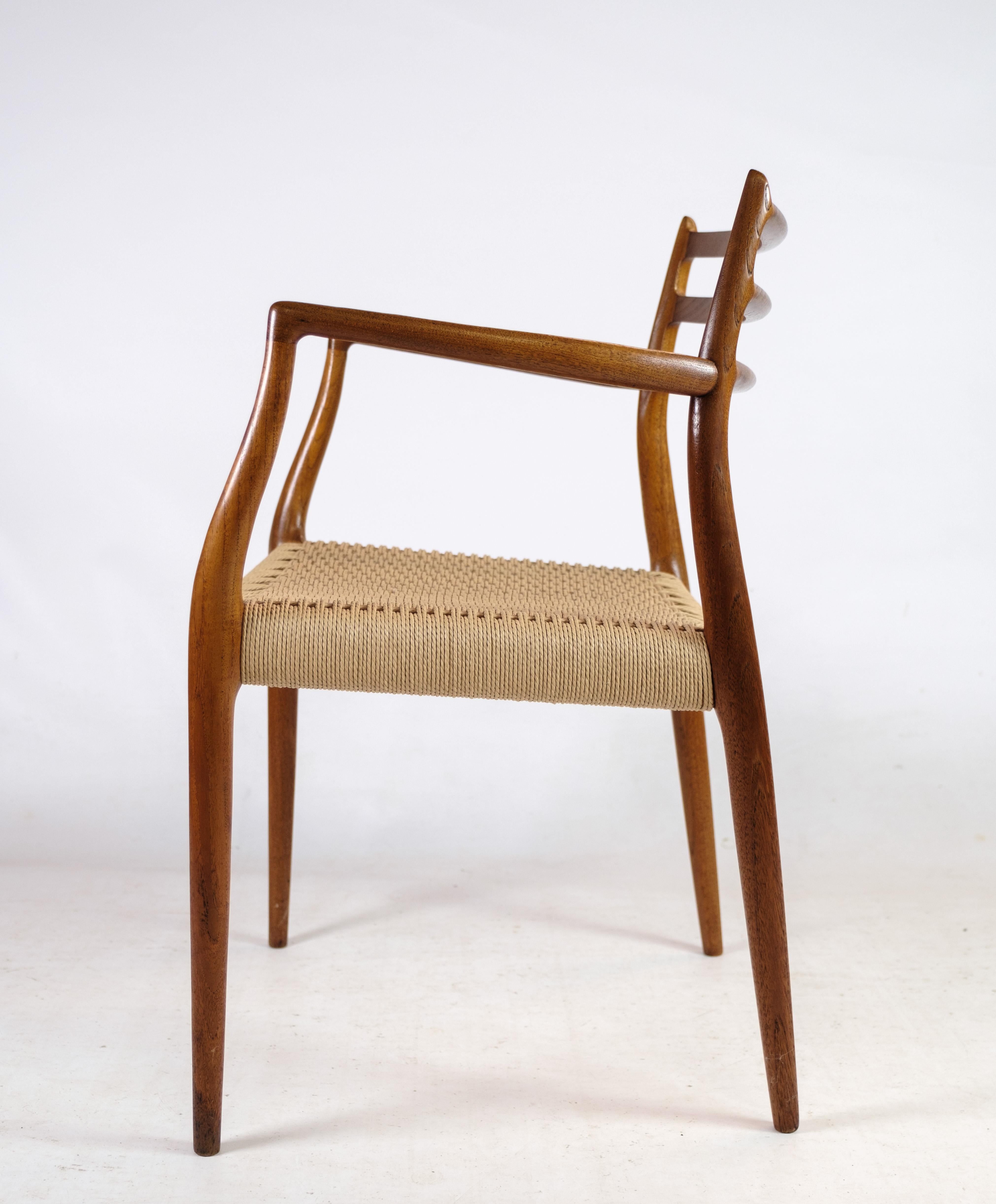 Papercord Set of Armchairs, Model No 62 Made In Teak By Niels O. Møller From 1962s For Sale