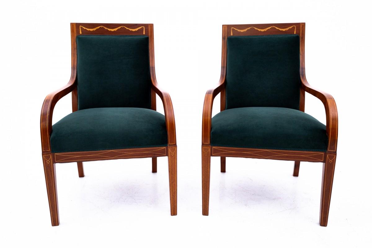 Empire Set of armchairs, Northern Europe, circa 1890. For Sale