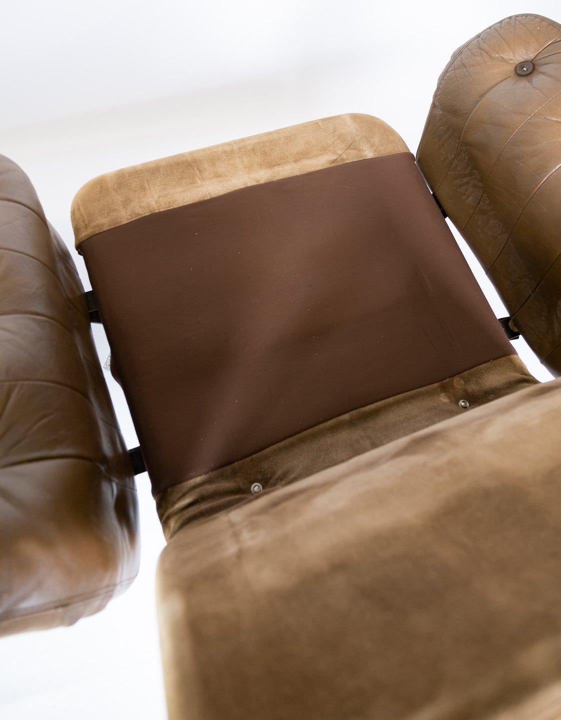 Set of Armchairs Upholstered with Brown Leather of Danish Design, 1970s 1