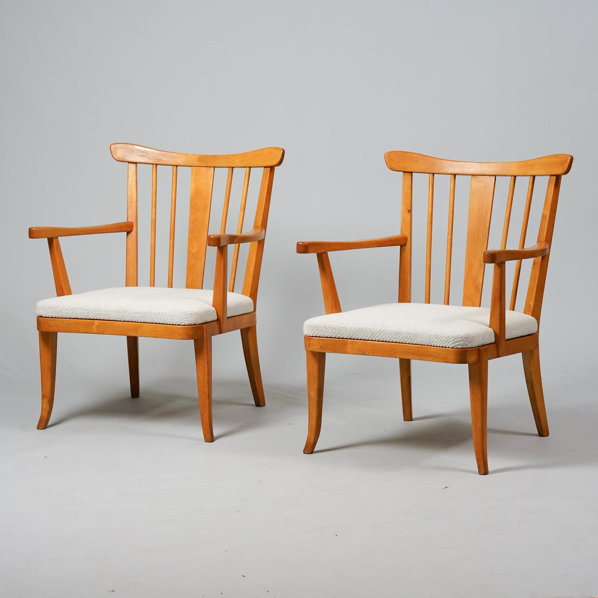 Scandinavo moderno Set di poltrone, Werner West, Keravan Puusepät Oy, anni '40 in vendita