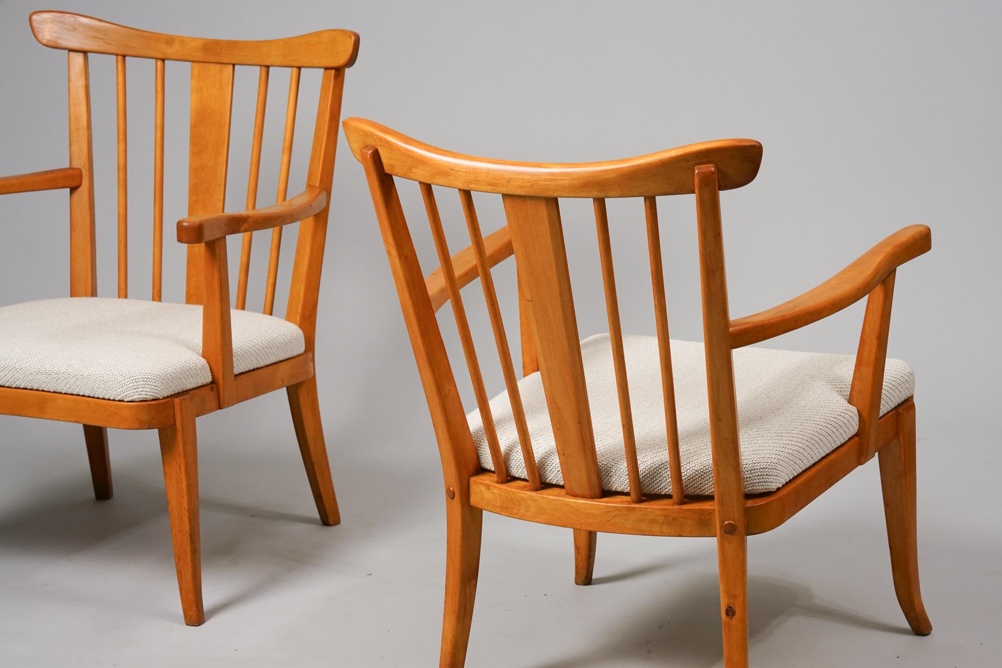 Finlandese Set di poltrone, Werner West, Keravan Puusepät Oy, anni '40 in vendita