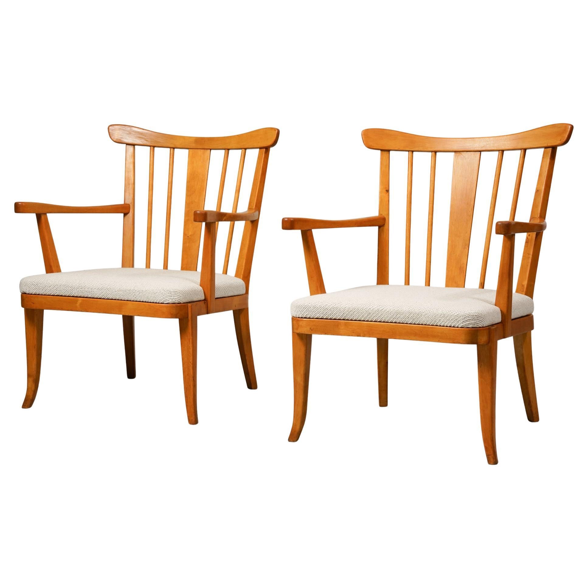 Set of Armchairs, Werner West, Keravan Puusepät Oy, 1940s