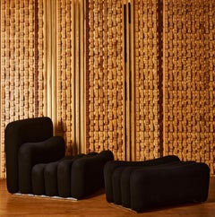 Set of Armchairs with Stools by Joe Colombo, 1960s